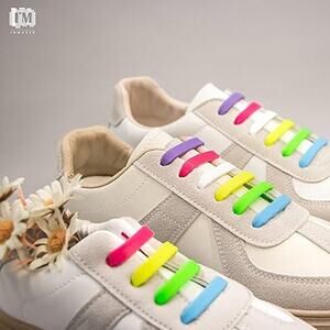 New Inmaker Kids Rainbow No Tie Rubber Silicone Tieless Shoelaces Shoe Laces